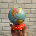 Ohio Art Co. World Bank Globe Tin Litho Made in USA As You Save So You Prosper