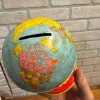 Ohio Art Co. World Bank Globe Tin Litho Made in USA As You Save So You Prosper