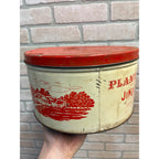 Vintage Plantation Chocolate Co Red And White Tin 10lb Size Chocolate Danties