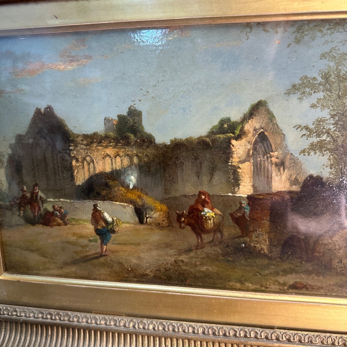 Original Antique Victorian British English Oil Painting Munster Abbey John D Michie