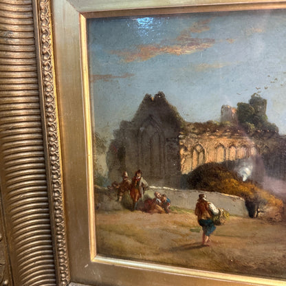 Original Antique Victorian British English Oil Painting Munster Abbey John D Michie