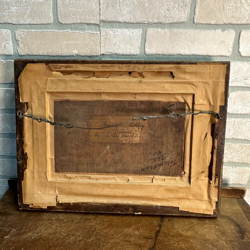 Original Antique Victorian British English Oil Painting Munster Abbey John D Michie