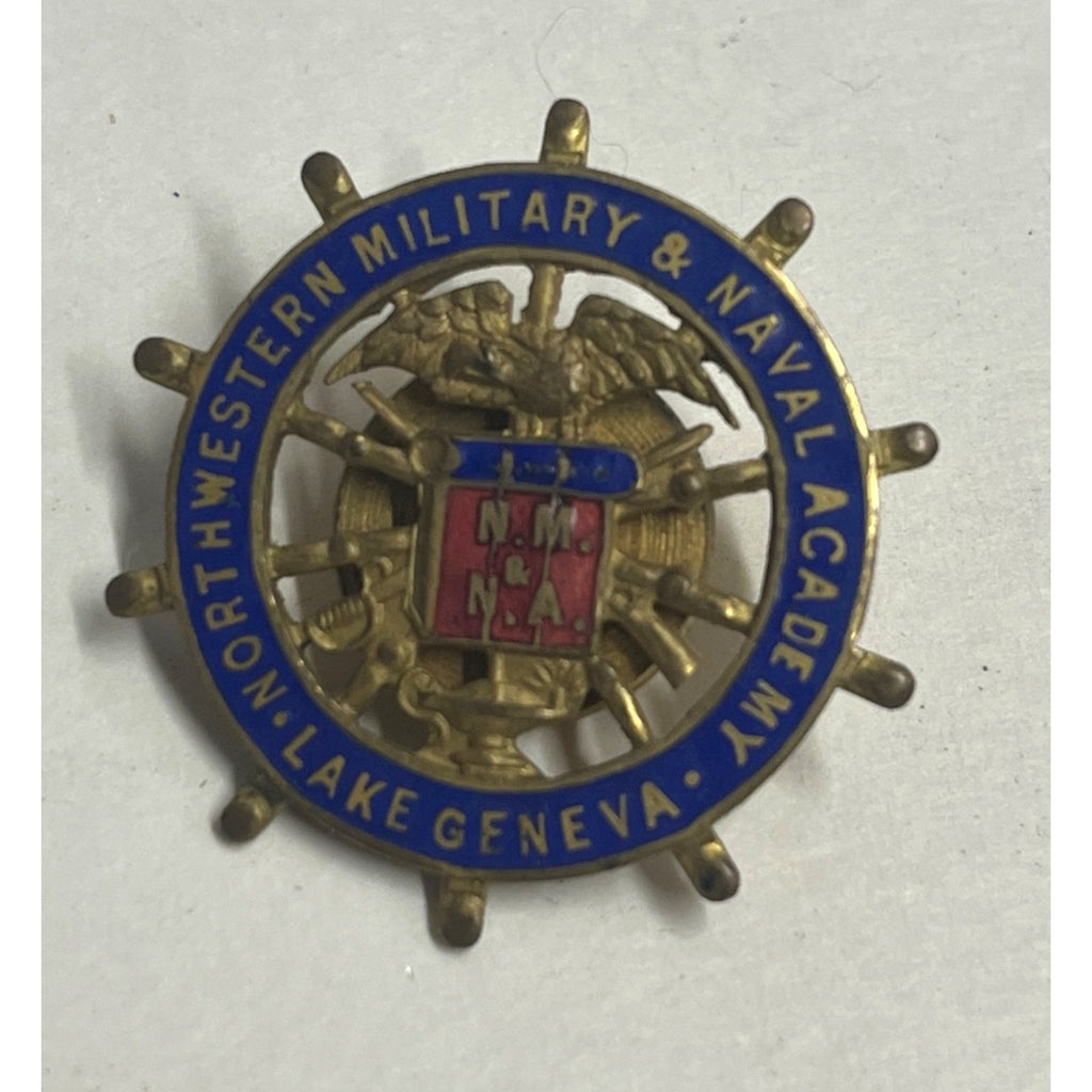 Vintage Northwestern US Military & Naval Academy Lake Geneva Wisconsin Badge Pin