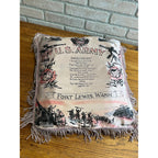 WWII US Army Fort Lewis WA Sweetheart Silk Pillow Case Home Front Souvenir 1940s