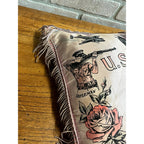 WWII US Army Fort Lewis WA Sweetheart Silk Pillow Case Home Front Souvenir 1940s