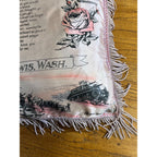 WWII US Army Fort Lewis WA Sweetheart Silk Pillow Case Home Front Souvenir 1940s