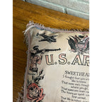 WWII US Army Fort Lewis WA Sweetheart Silk Pillow Case Home Front Souvenir 1940s