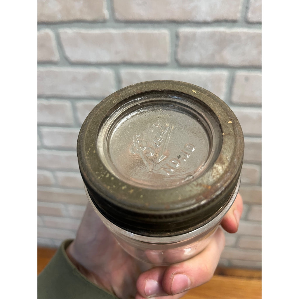 Vintage Ball Perfect Mason HALF PINT Jelly Glass Jar w/ Lid 3.5" Tall