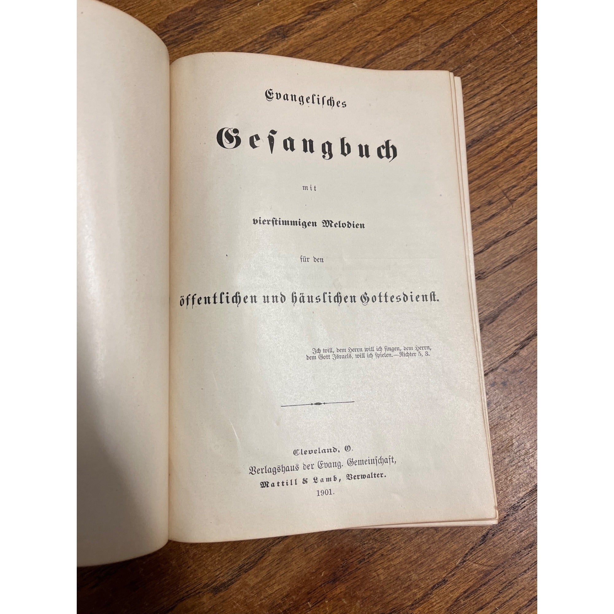 Antique 1901 Evangelical Lutheran Song Book Hymnal Hardcover German