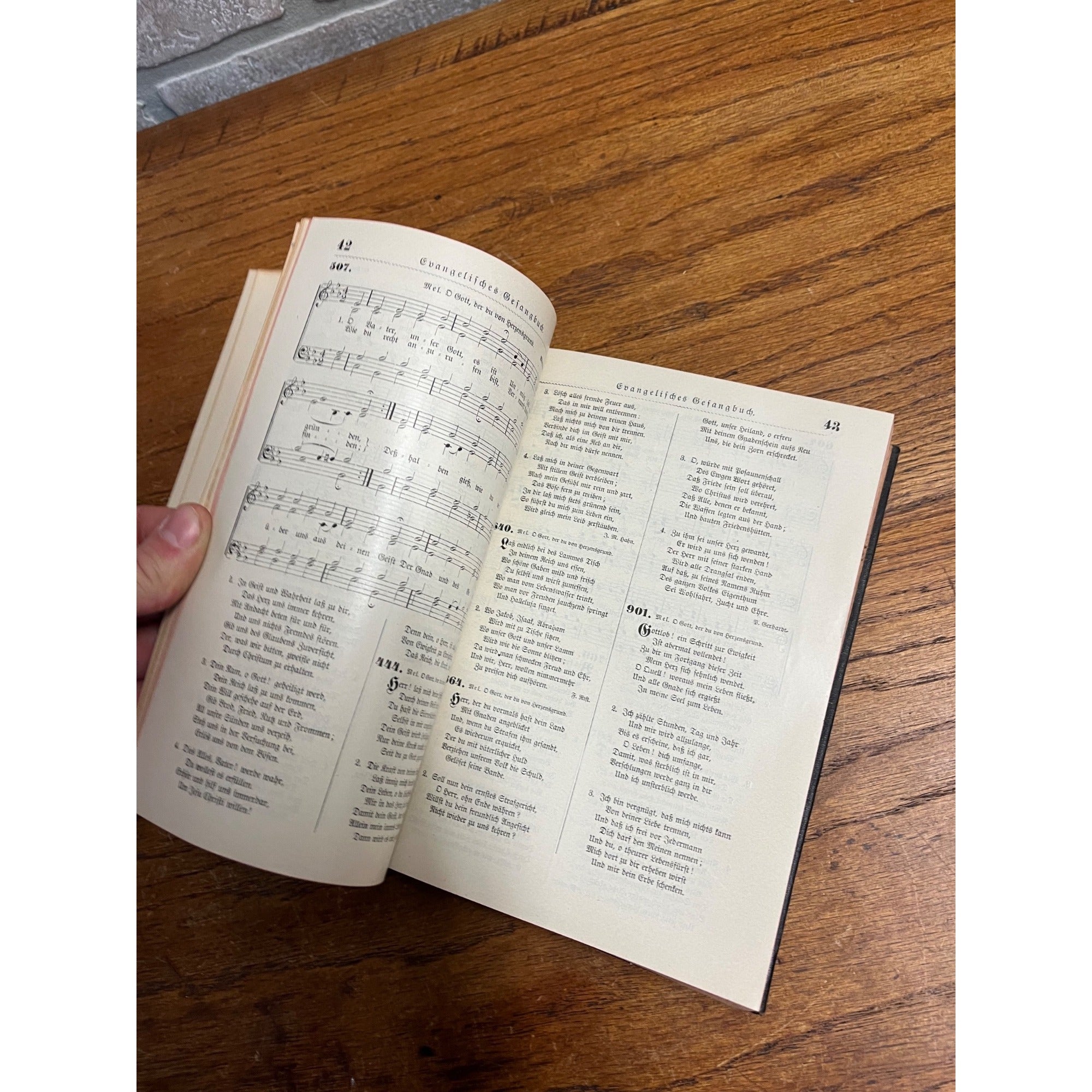 Antique 1901 Evangelical Lutheran Song Book Hymnal Hardcover German