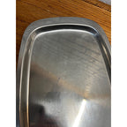 Vintage 1960s MCM Stainless Steel Serving Tray Platter Old Hall 15.5" by 9.5"