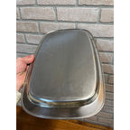 Vintage 1960s MCM Stainless Steel Serving Tray Platter Old Hall 15.5" by 9.5"