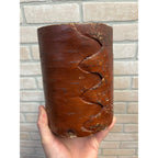 Primitive 19th c. Swedish Birch Bark Wooden Food Storage Box Container Lidded
