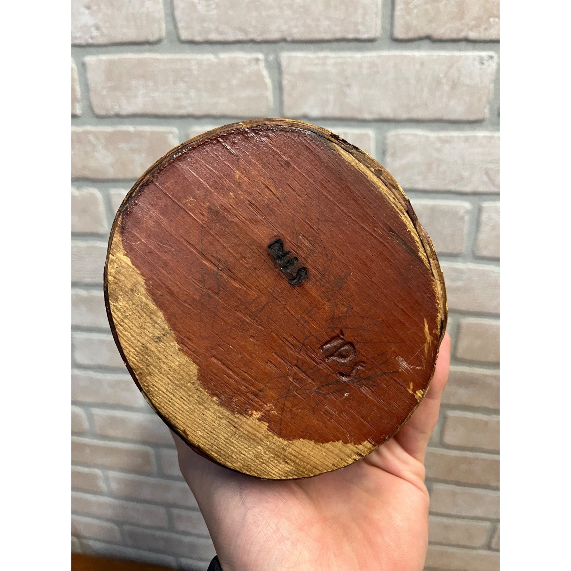 Primitive 19th c. Swedish Birch Bark Wooden Food Storage Box Container Lidded