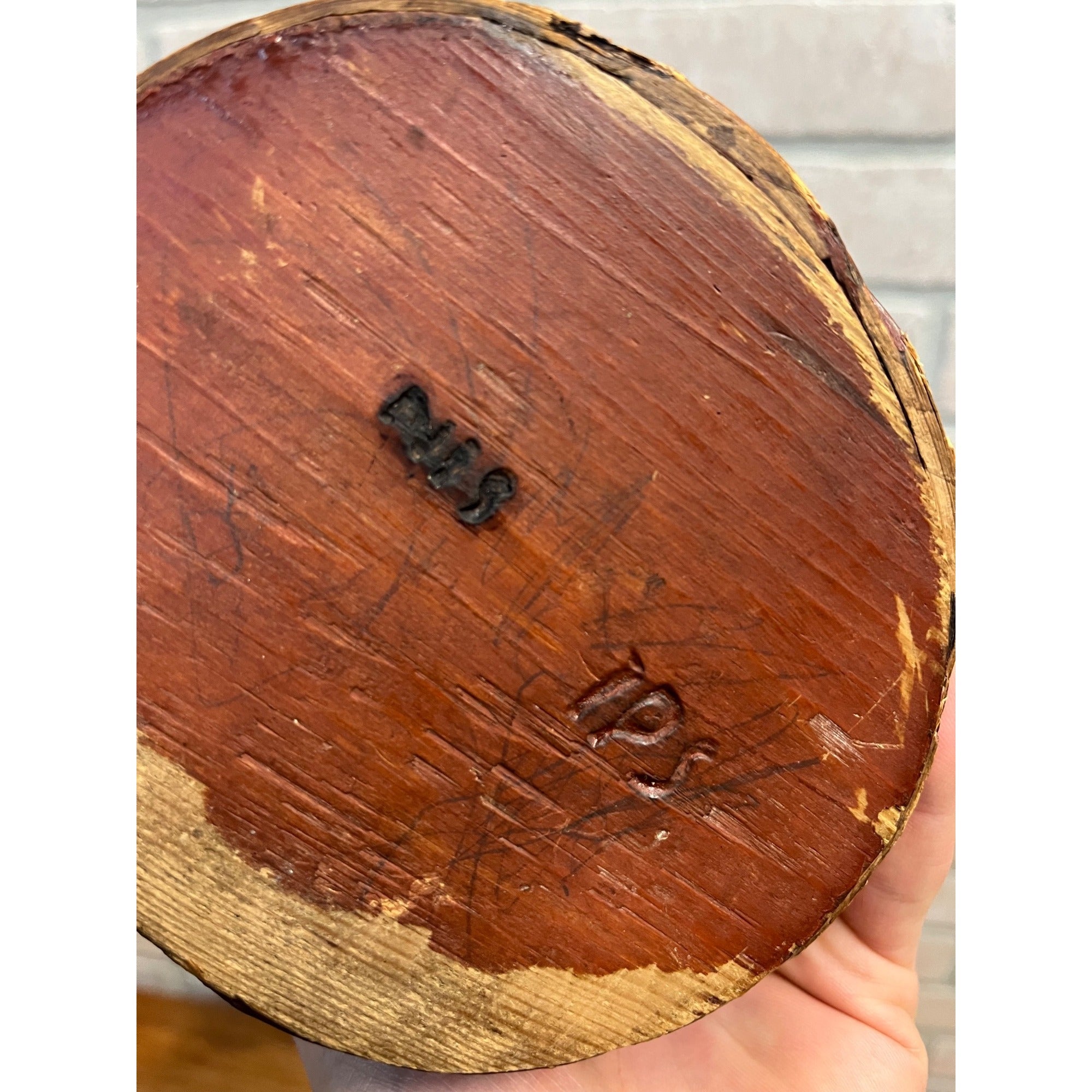 Primitive 19th c. Swedish Birch Bark Wooden Food Storage Box Container Lidded