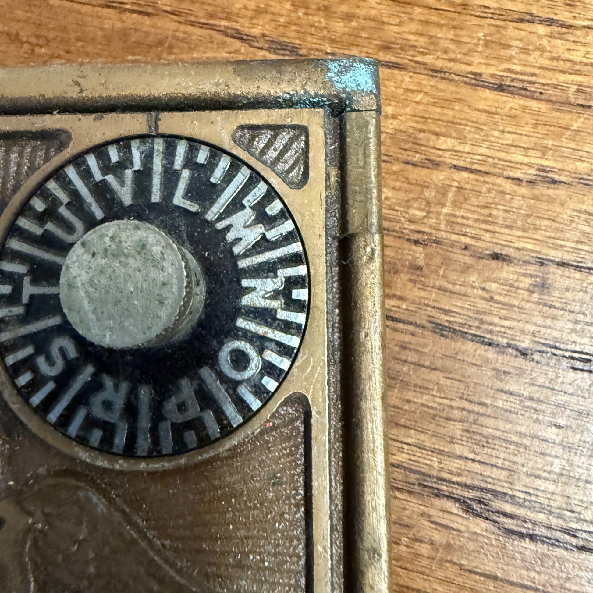 Antique Solid Brass US Post Office Eagle Box Door Corbin 2 Dial Combination USPS #6