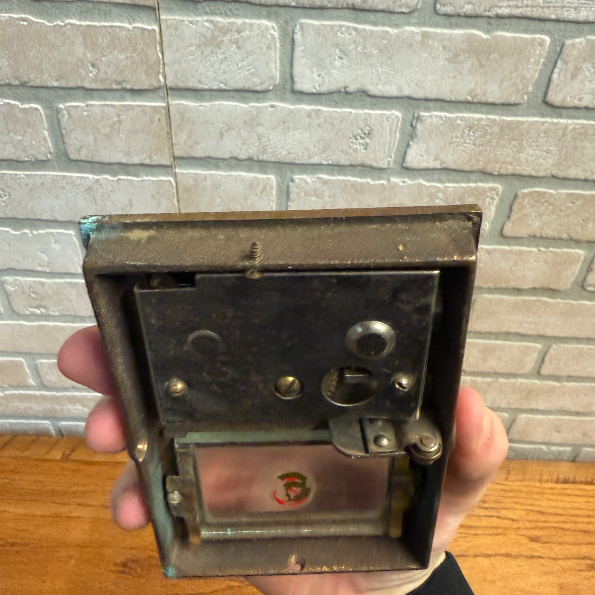 Antique Solid Brass US Post Office Eagle Box Door Corbin 2 Dial Combination USPS #6