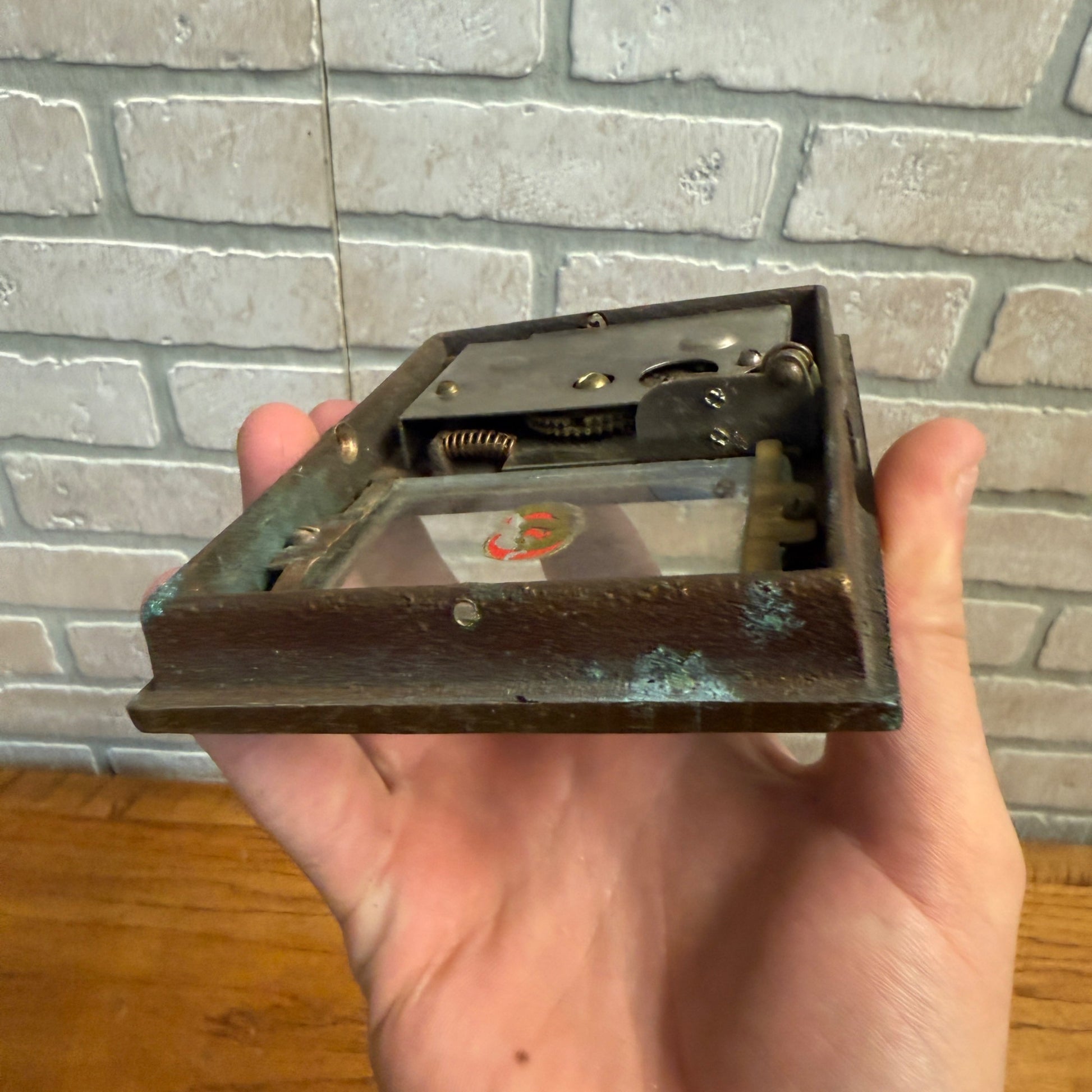 Antique Solid Brass US Post Office Eagle Box Door Corbin 2 Dial Combination USPS #6