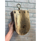 Large Wooden Industrial Steampunk Farmhouse Block Pulley Pully Wheel