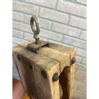 Large Wooden Industrial Steampunk Farmhouse Block Pulley Pully Wheel