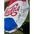 Vintage Stout Pepsi Cola Bottle Cap Sign Metal Advertising 1963
