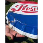 Vintage Stout Pepsi Cola Bottle Cap Sign Metal Advertising 1963