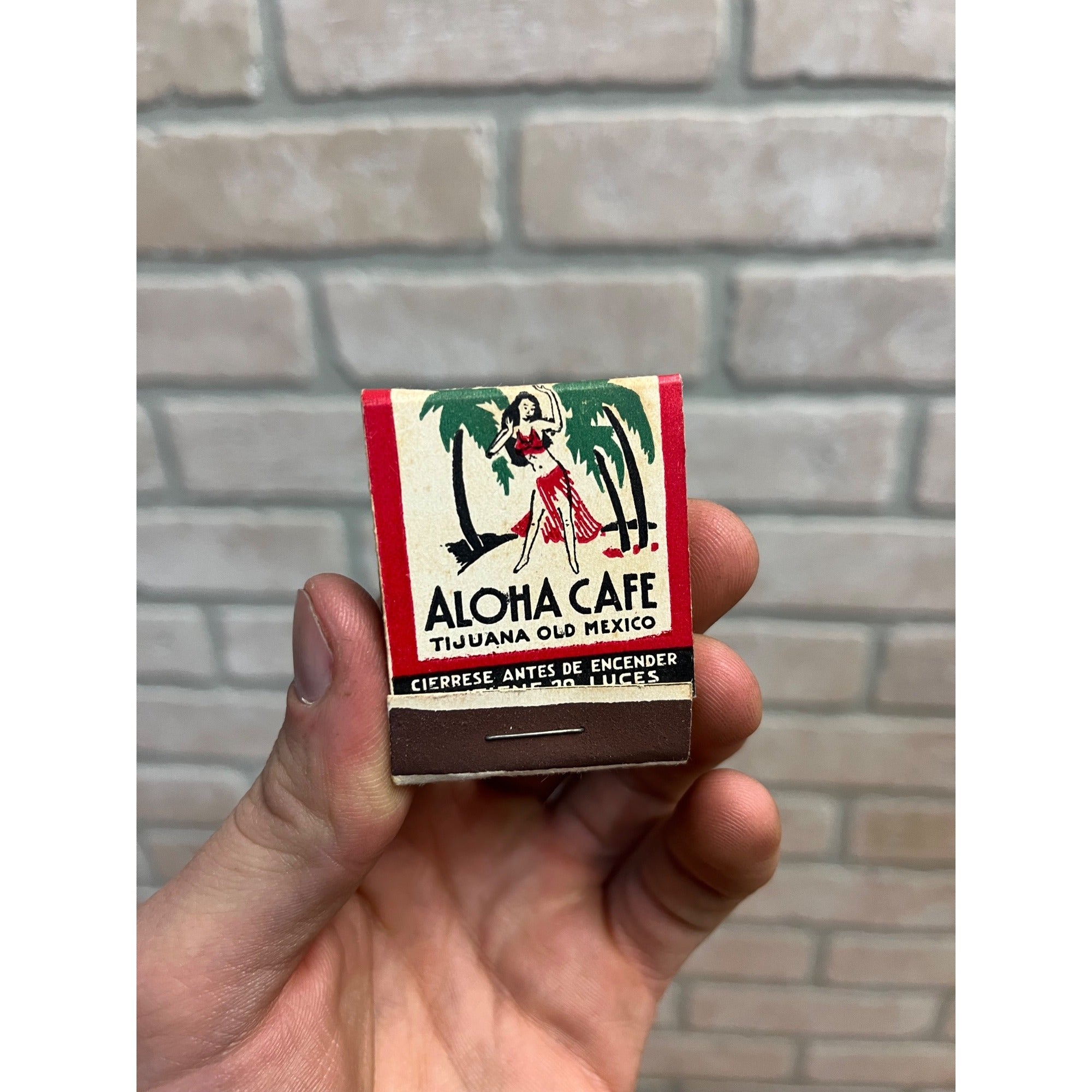Vintage 1940s Aloha Cafe - Tijuana Mexico - FULL Matchbook Advertising Hula Girl