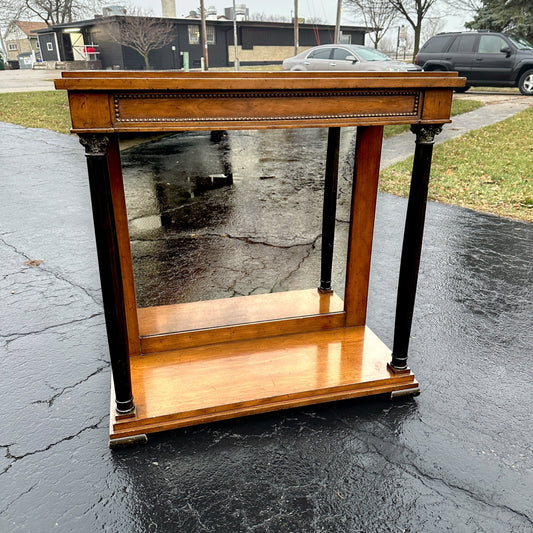 Vintage Mid Century Mirrored Front Console Side Table Biedermeier Style