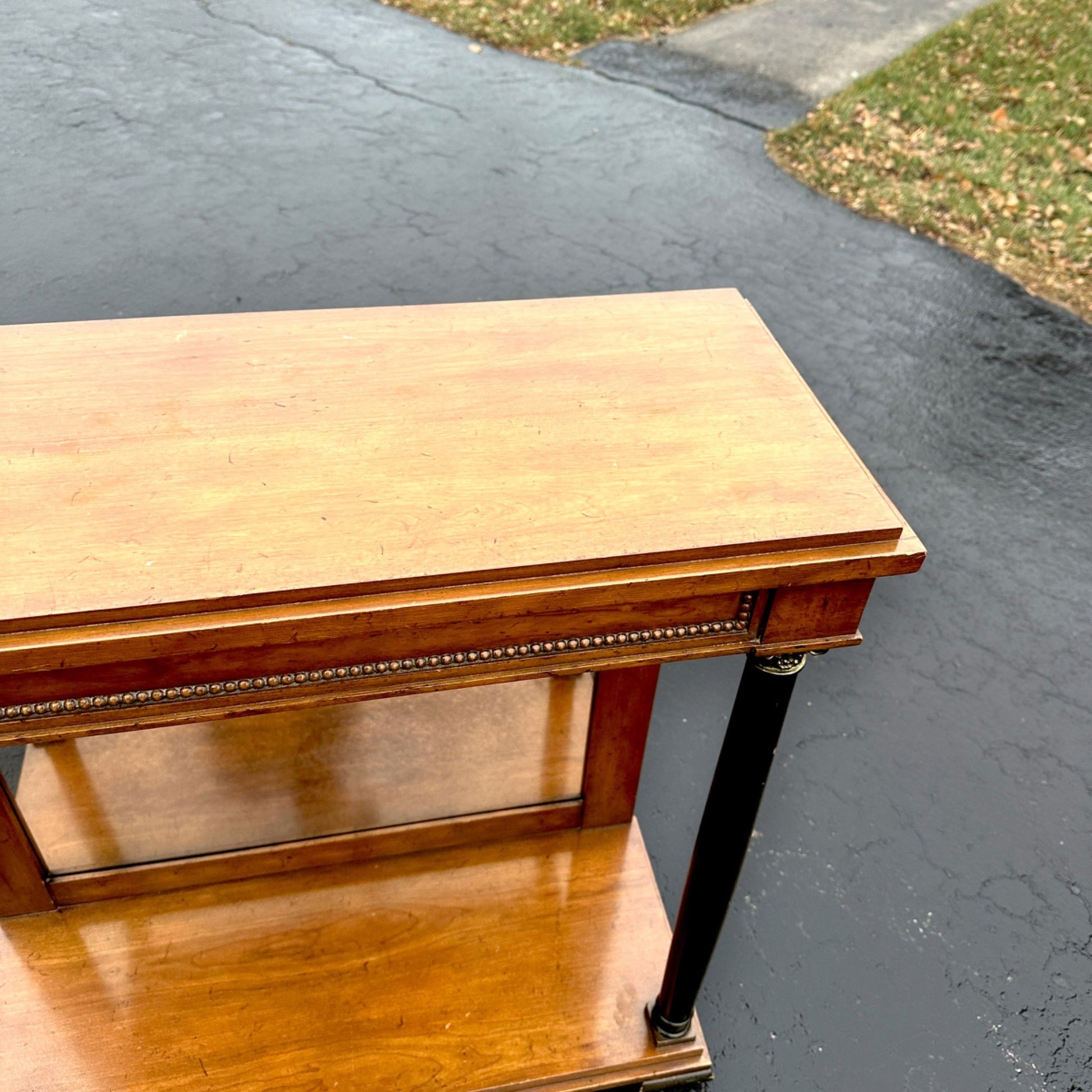 Vintage Mid Century Mirrored Front Console Side Table Biedermeier Style