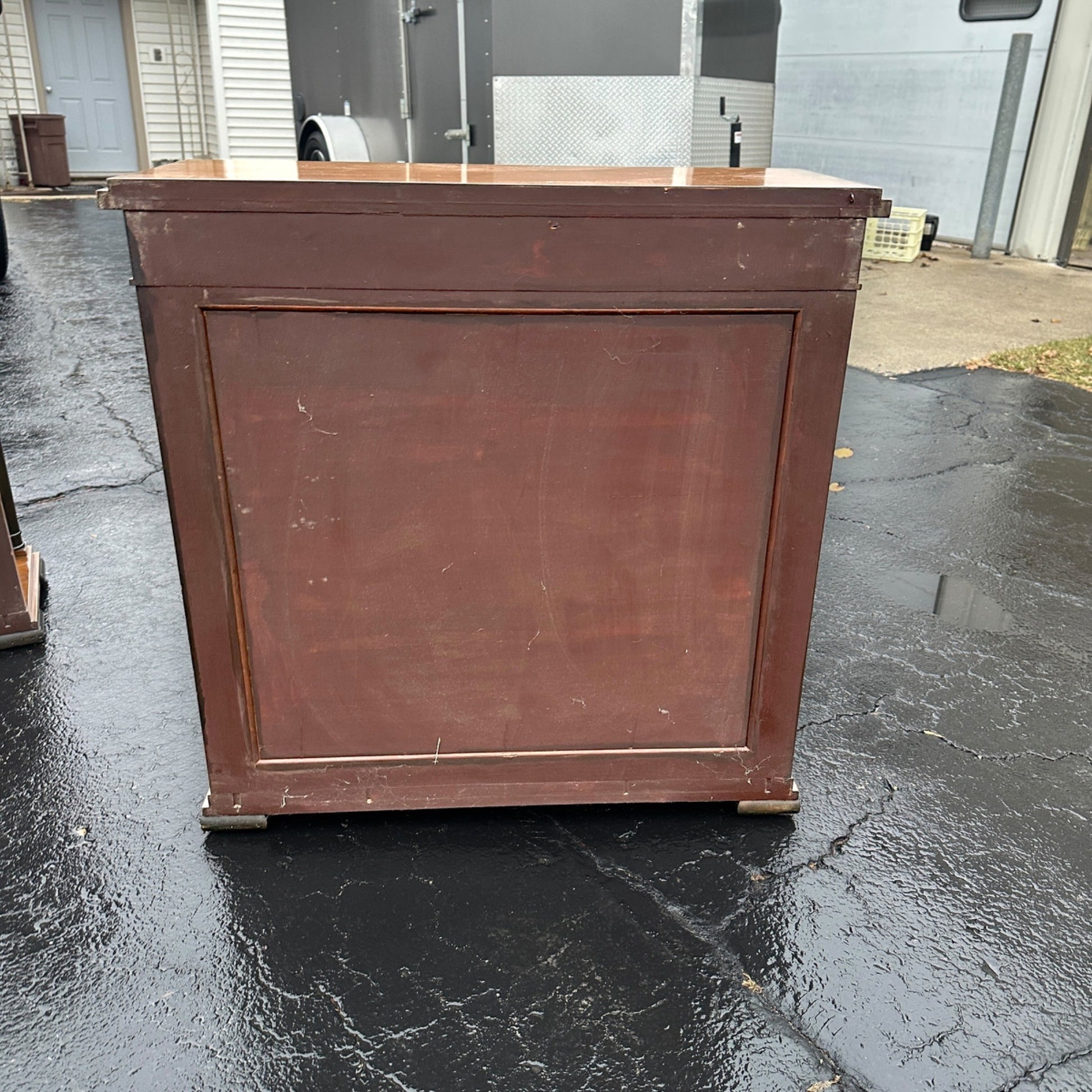 Vintage Mid Century Mirrored Front Console Side Table Biedermeier Style
