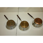 Vintage 1960s MCM Lundtofte Danish Stainless Rosewood Butter Warmer Sauce Pans