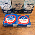 Vintage Lot Zinc Ball Jar Lids & Rubbers Fruit Jar Replacement 27 in total