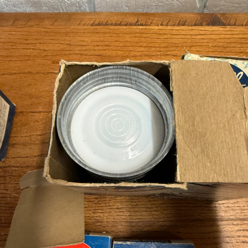 Vintage Lot Zinc Ball Jar Lids & Rubbers Fruit Jar Replacement 27 in total