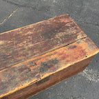 Antique Primitive 19th c. Wooden Chest Trunk Red Paint AAFA Folk Art