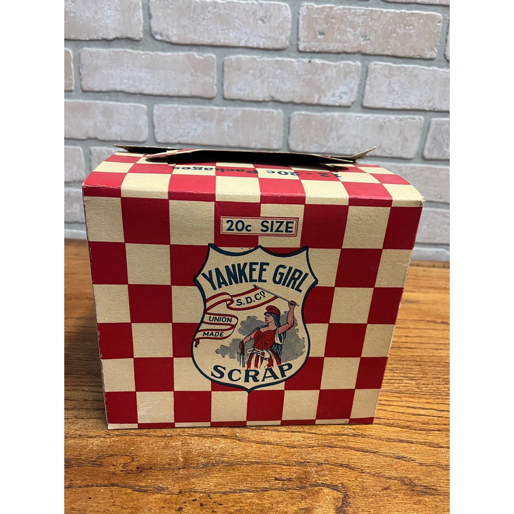 Yankee Girl Scrap Tobacco Chew & Smoke Box Vintage 1930's Empty Unused Original