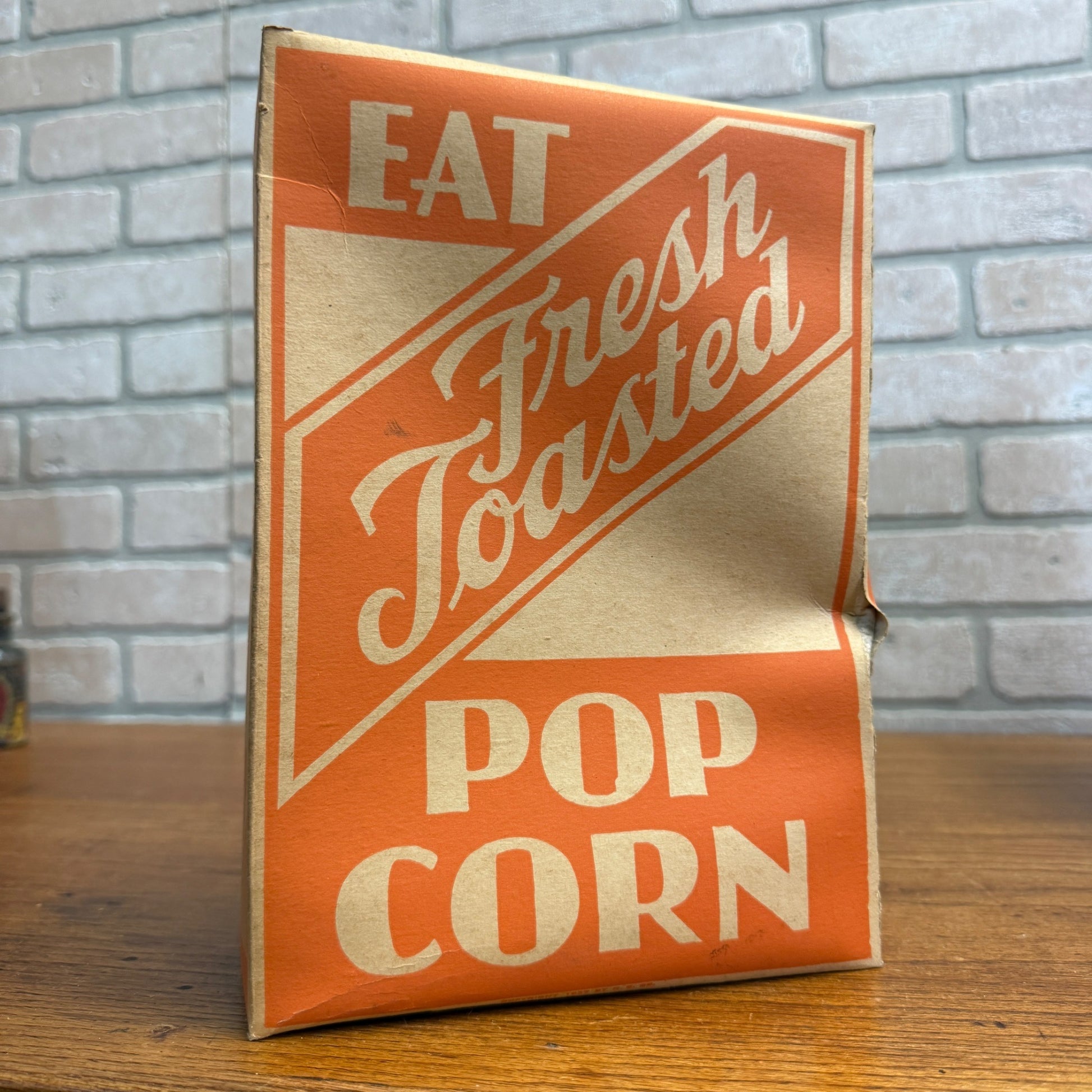 Vintage 1930s Eat Fresh Toasted Pop Corn Box Popcorn Drive In Movie Theater