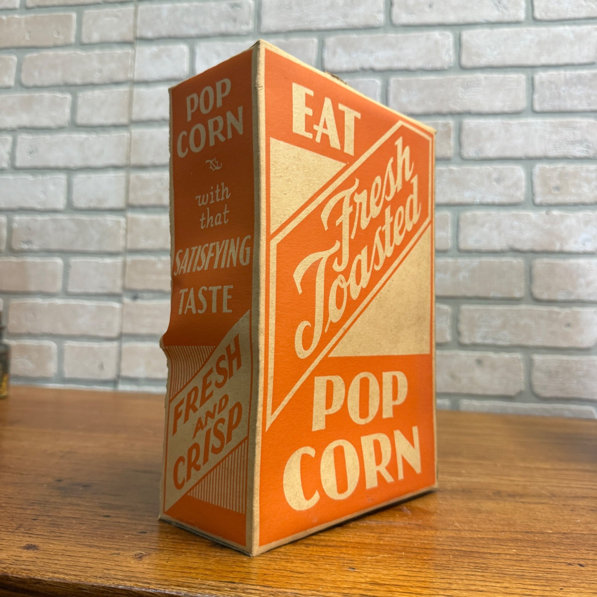 Vintage 1930s Eat Fresh Toasted Pop Corn Box Popcorn Drive In Movie Theater