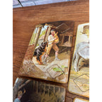 RARE Vintage 1900s Farmyard Lotto Board Game Victorian Litho Farm Animals Bavaria