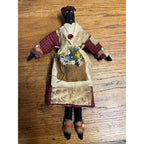 Primitive Style Black African American Folk Art Rag Doll Handmade Vintage