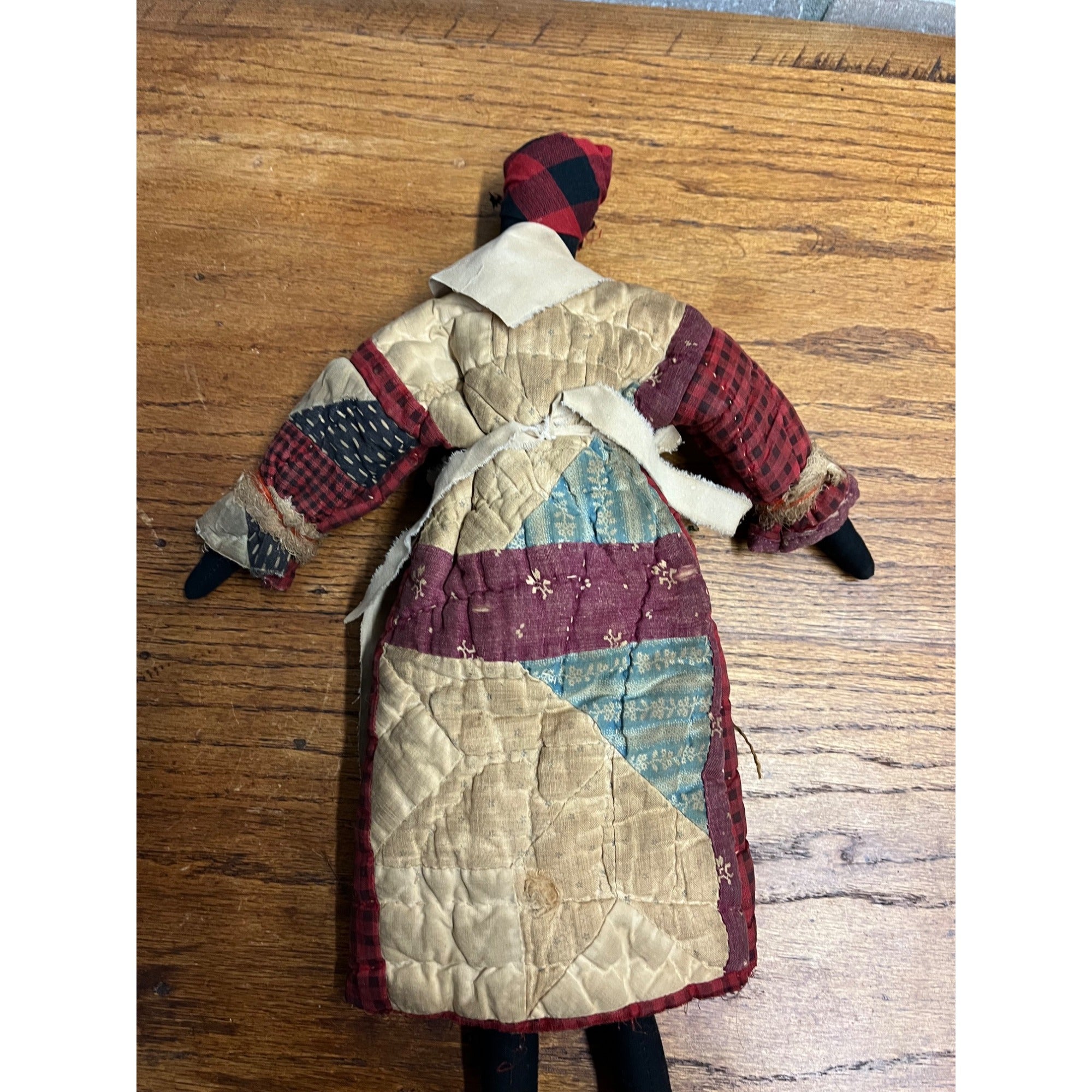 Primitive Style Black African American Folk Art Rag Doll Handmade Vintage