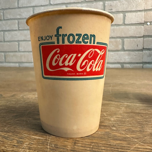 Vintage 9oz Coca Cola Frozen Coke Paper Wax Cup Soda Promo