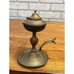 Early Antique 19th c. Brass Whale Oil Ship's Lamp Light 6"