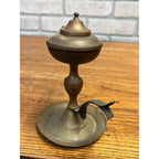 Early Antique 19th c. Brass Whale Oil Ship's Lamp Light 6"