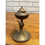 Early Antique 19th c. Brass Whale Oil Ship's Lamp Light 6"