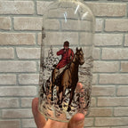 Vintage Mid Century 1970s Glass Decanter Fox Hunt Horse & Hound Dogs Barware