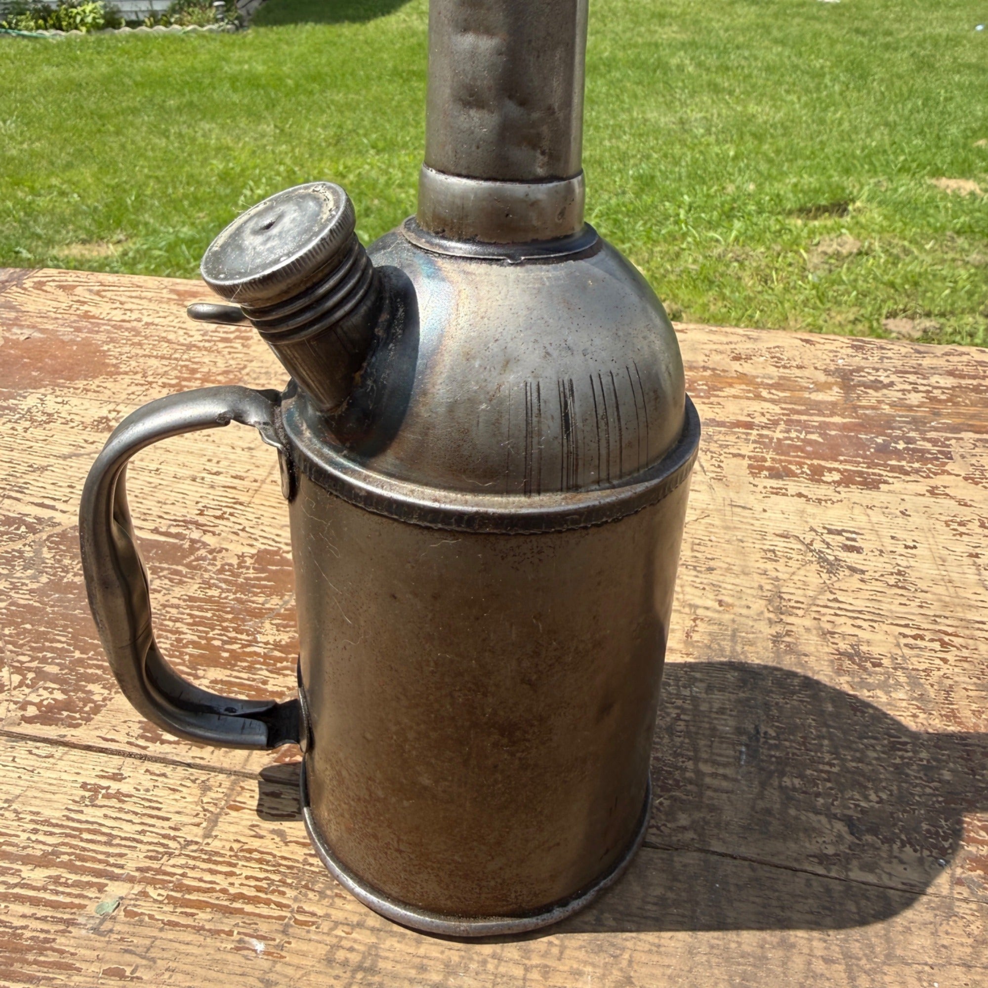 Antique Vintage Railroad Engineer Train Oiler Can Longneck Spout 25" Tall