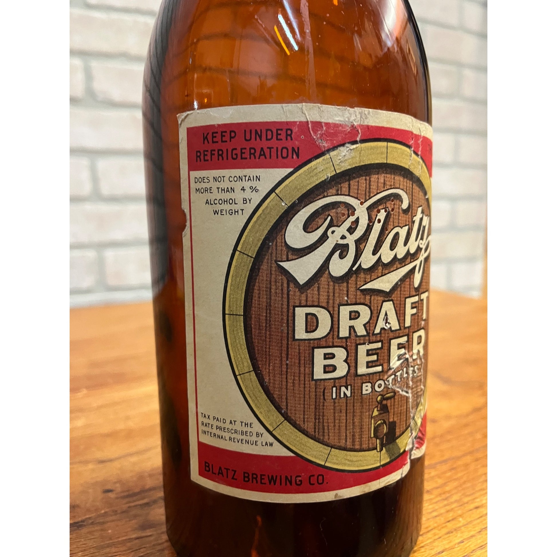Vintage 1930s Blatz Picnic Draft Beer Half Gallon Glass Bottle ~Milwaukee, Wis.