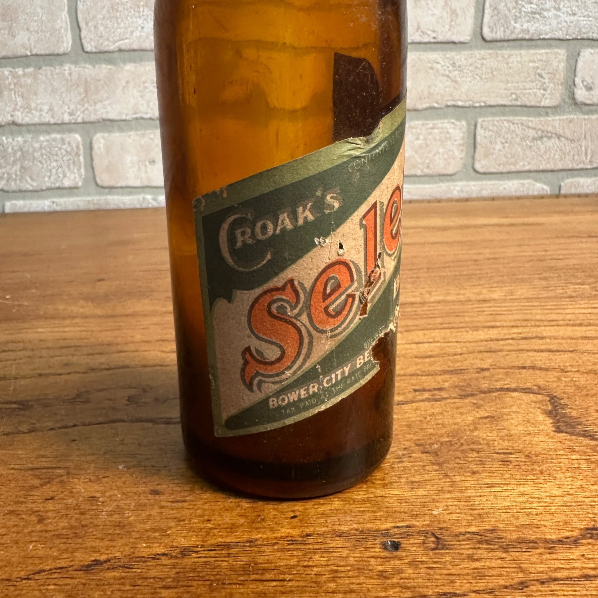 CROAK BREWING CO PRE-PRO PAPER LABEL SELECT BEER BOTTLE CROWN TOP JANESVILLE WIS