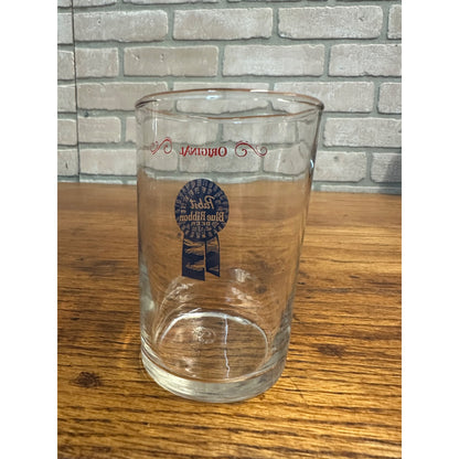 Vintage 1960s Pabst Blue Ribbon Milwaukee Beer Short Sampler Bar Glass 3-1/2"