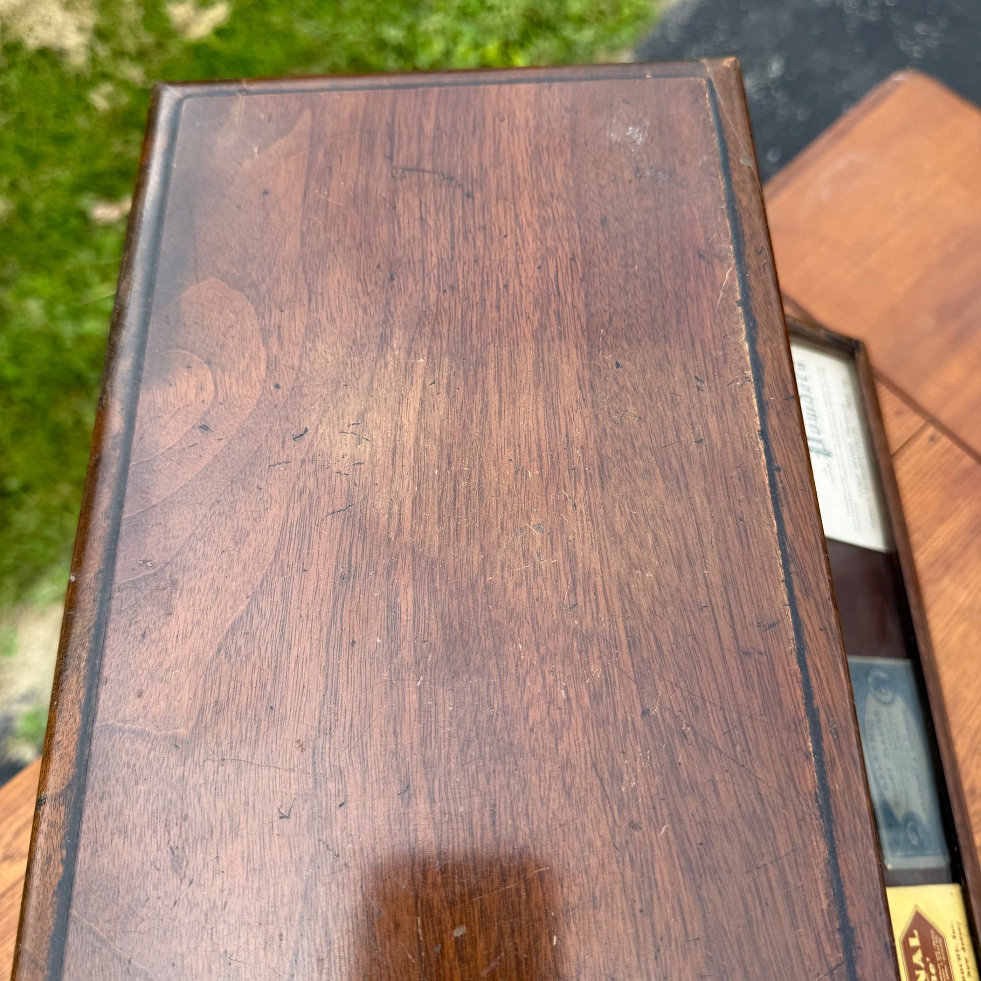 Antique 1900s Vims Needles Counter Top Store Wooden Display Case Cabinet